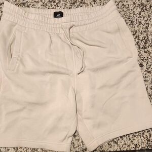 H&M Cream Athletic Shorts with Elastic Waistband